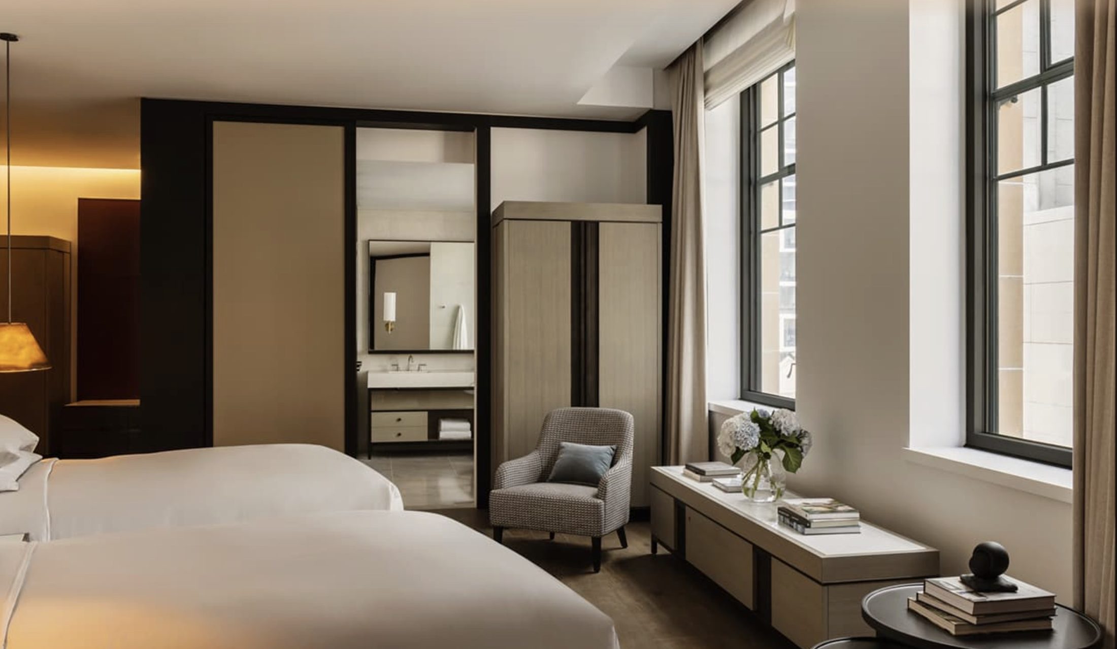 Capella Sydney — guest room with heritage windows