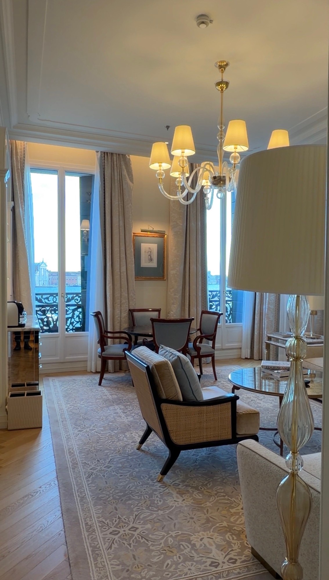 A lagoon-view suite at the Danieli