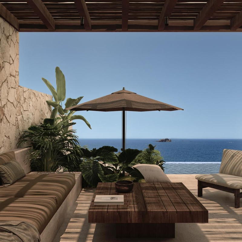 Luura Cliff — suite terrace facing the sunset, Paros
