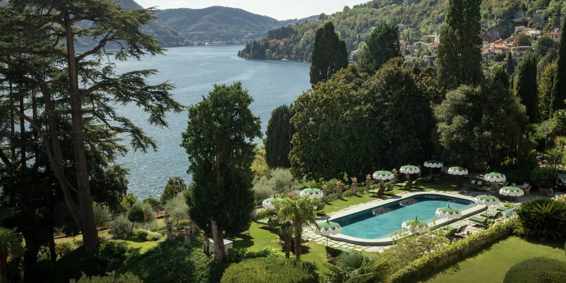 Passalacqua’s pool and terraced gardens above Lake Como