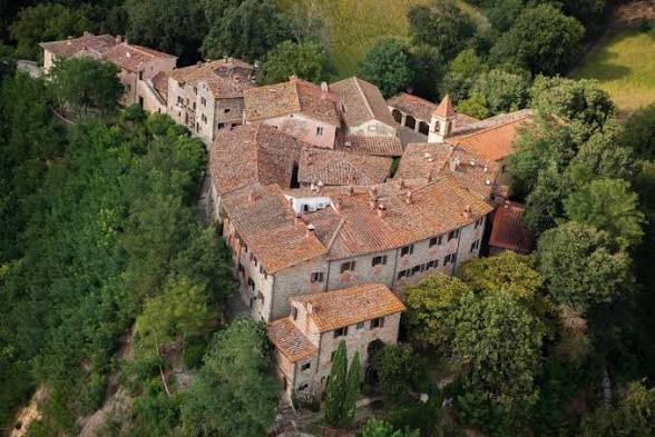 The medieval borgo at Il Borro from above